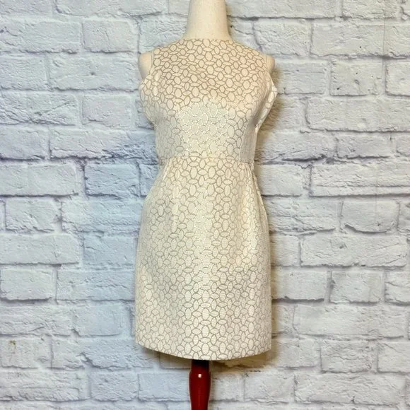 Erin By Erin Fetherston Dresses | Anthropologie Erin By Erin Fetherston Cream & Gold Tulip Mini Dress | Color: Cream/Gold | Size: 0 | Demandamanda's
